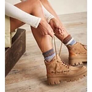 Free People Womens Dawn Hiker Boots Lace Up Brown Size 39.5 Size 9.5